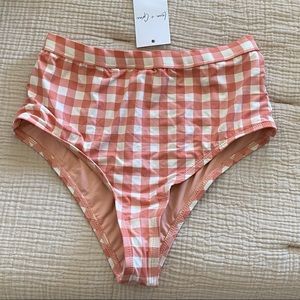 NWT Luca + Grae Seabrook Island Gingham Bikini Swim Bottom - Large